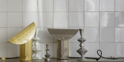 metalowe lampy w stylu brutalistycznym